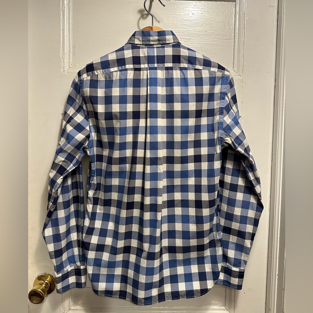 Todd Snyder - Men’s Blue White Plaid Button Down Shirt - Picture 3 of 9